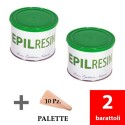 2 barattoli resina epilatoria naturale Epilresin