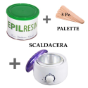 1 barattolo Epilresin + 1 fornello scaldacera